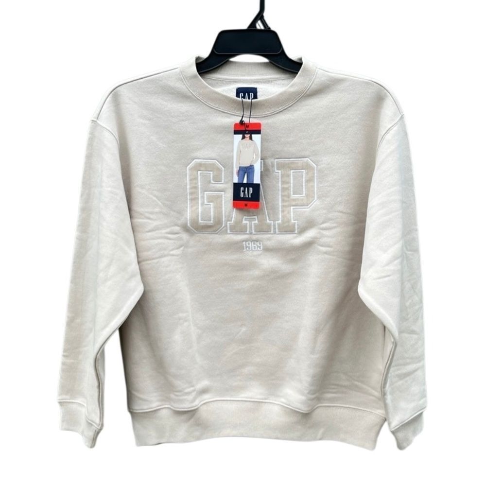 Gap Logo Crewneck Oversized Fleece Sweatshirt Size